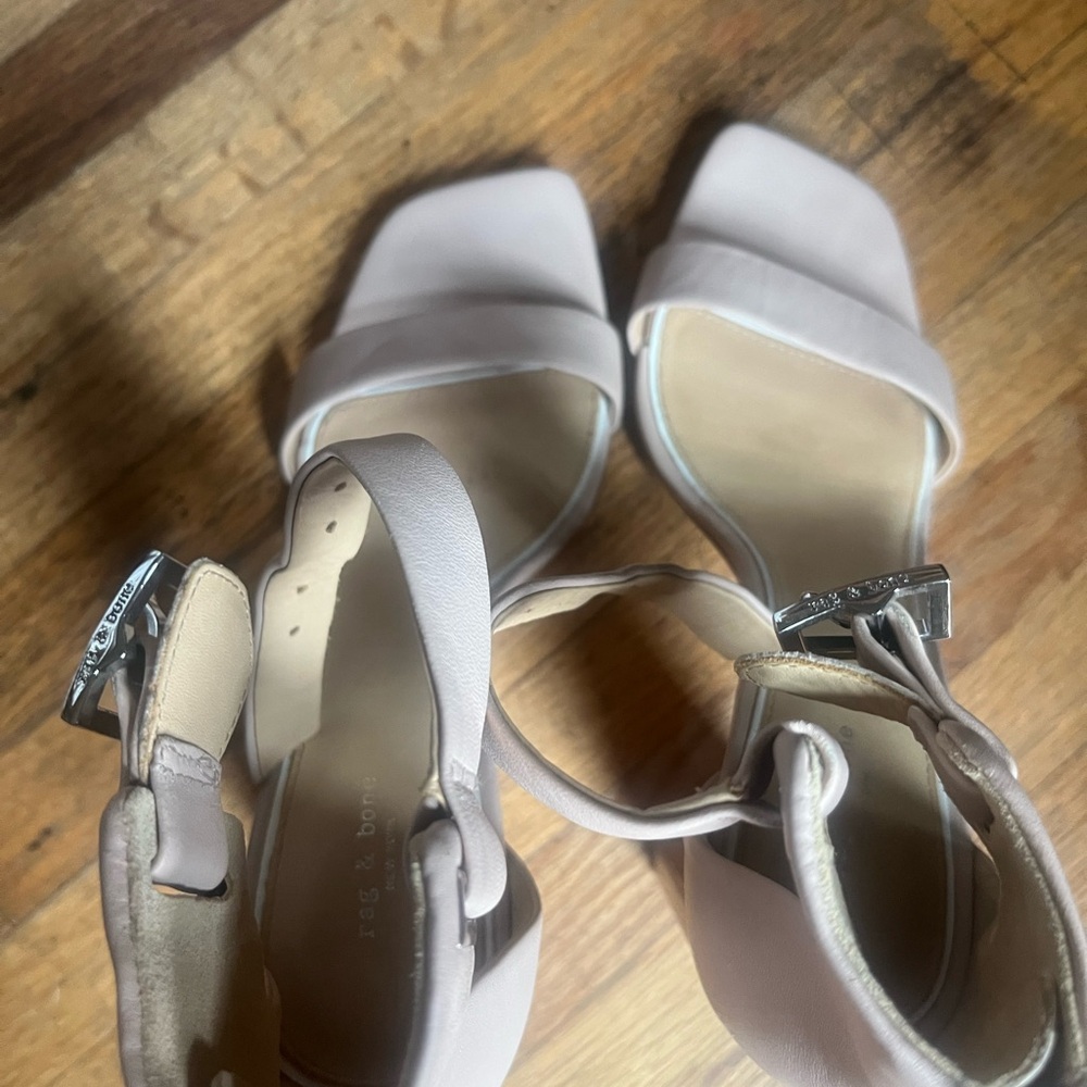 Rag & Bone ELLIS SANDAL Beige Ankle Strap Heels size 37 vguc - Picture 10 of 14